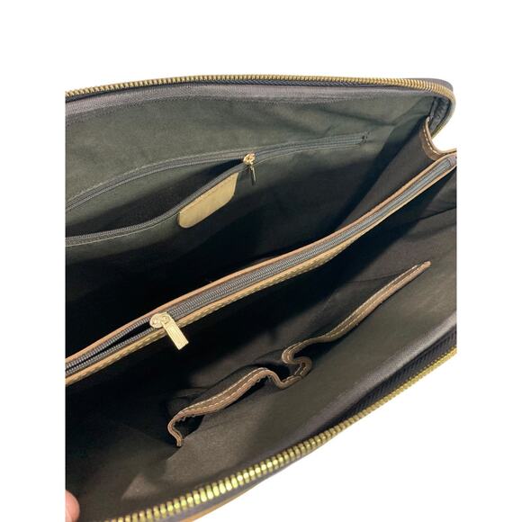 Quintessential Crocodile Style Genuine Leather Bag Briefcase Brown - Picture 12 of 13